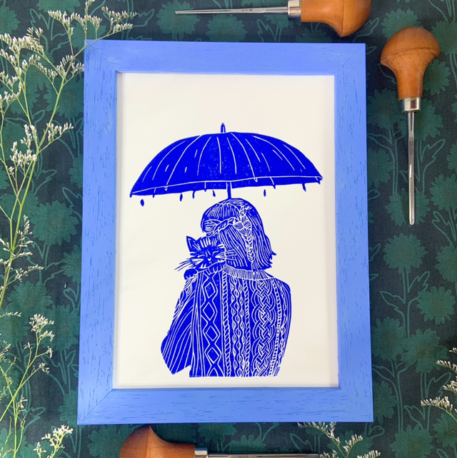 Câlin parapluie - Gouttes de pluie