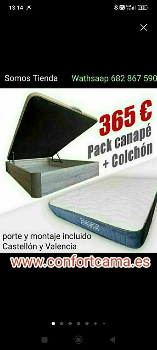 Lote canapé y colchón 150*190