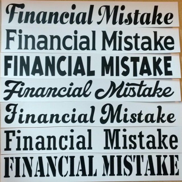 Financial Mistake Car Sticker Decal - 7 Styles To Choose From
