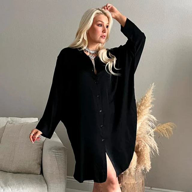 Adelaide shirt dress black