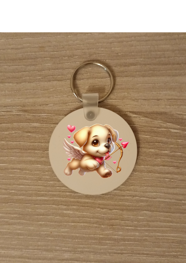 Porte clé chien cupidon 