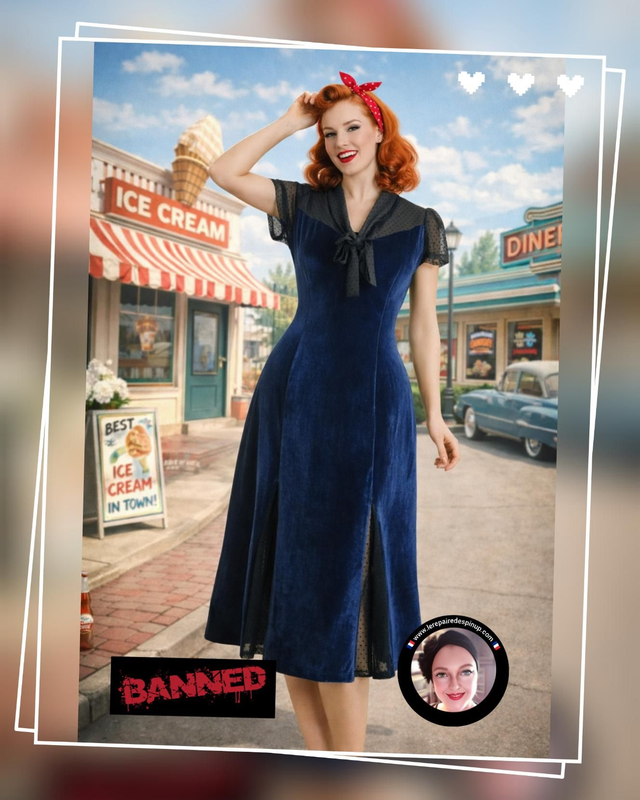 Robe Banned Blue Sensation Midi 1940s T44/48