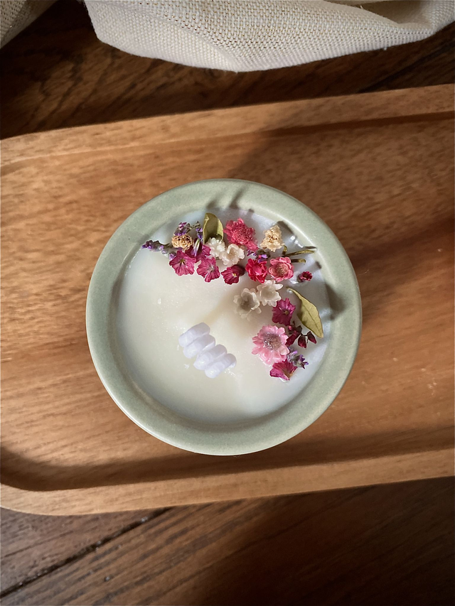 Bougie fleurie | bougie végétale parfumée | bougie naturelle | idée cadeau Mini fleurie