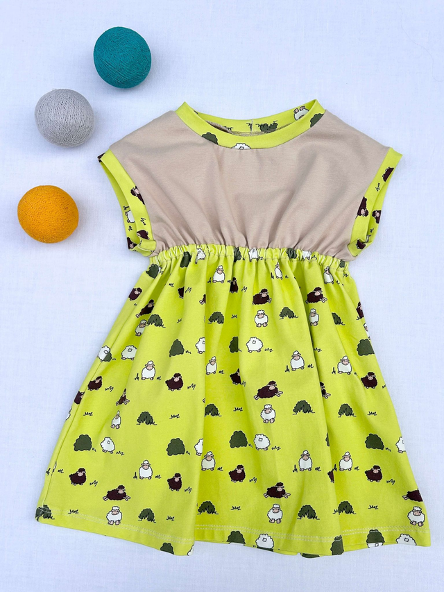 Tunique évolutive «Saute-mouton» vert anis