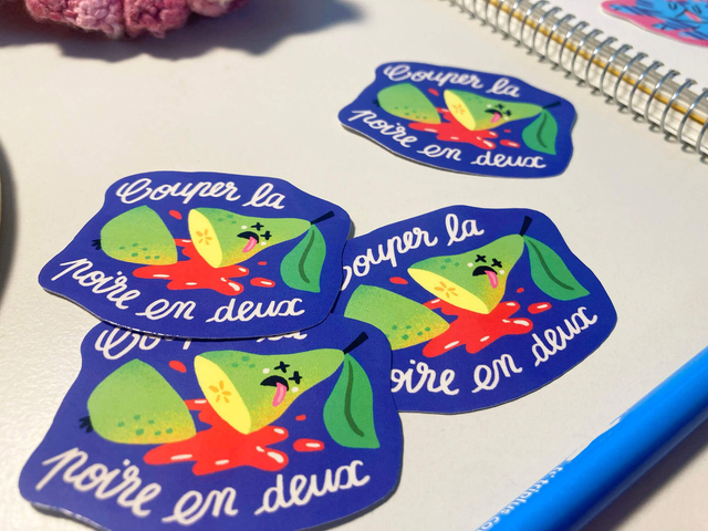 Sticker "Couper la poire en 2" 🍐🔪🩸
