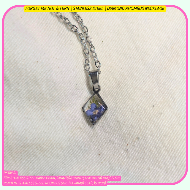 "Diamond" Rhombus Pendant | Necklaces | Real Flowers