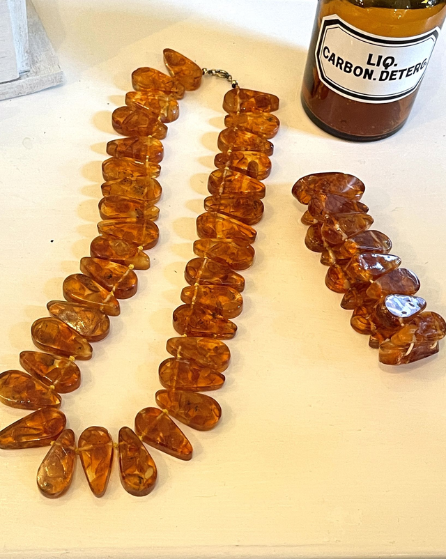 Bakelit Kette mit Armband 1950er Jahre