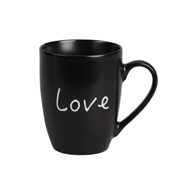Dekor-Tasse „Love“ aus schwarzem Porzellan