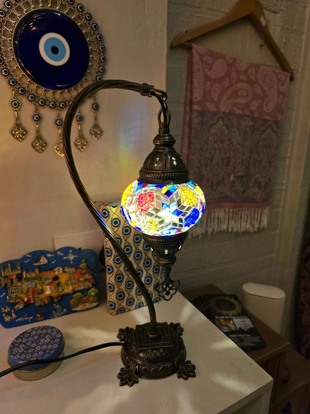 Small Mosaic Swanneck Table Lamp