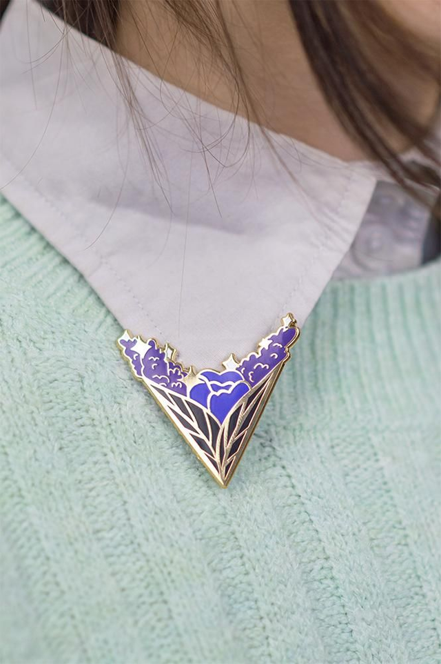 Pin's col de chemise floral(paire)