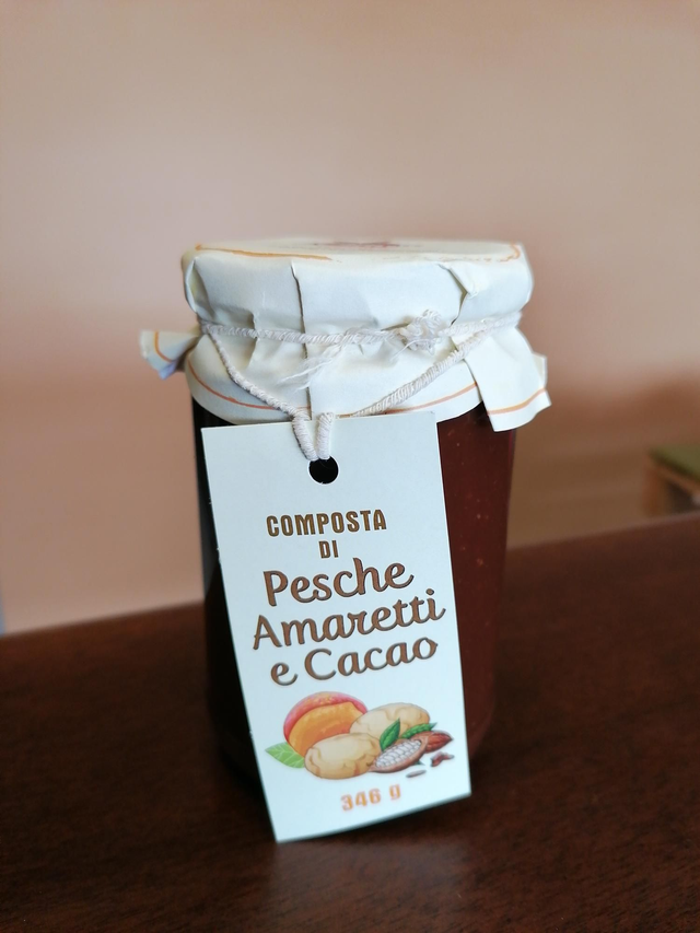 COMPOSTA DI PESCHE AMARETTI E CACAO 346 GR
