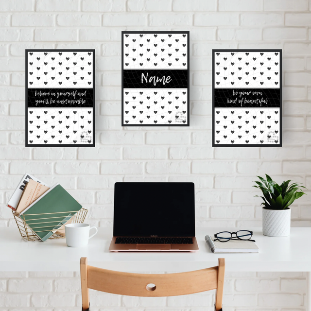 Name &amp; Quote Trio Set - Design 1 - Prints