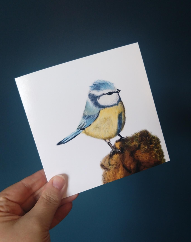 Blue tit art card