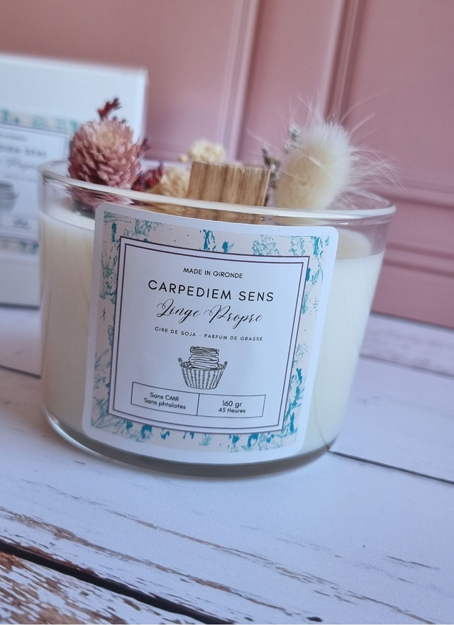Bougie artisanale parfumée Linge Propre 