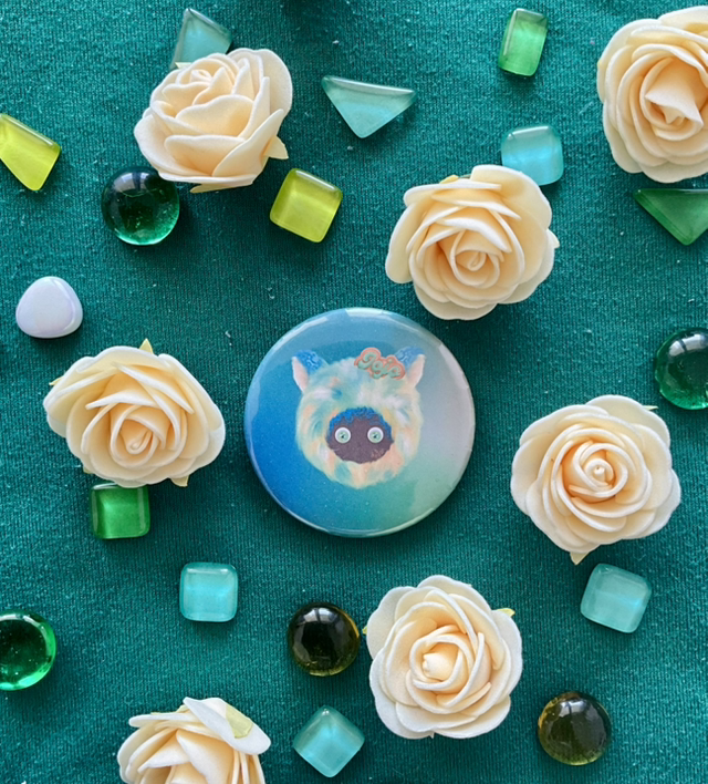 Badge « Rainbow Fluffy Friends » Jojo