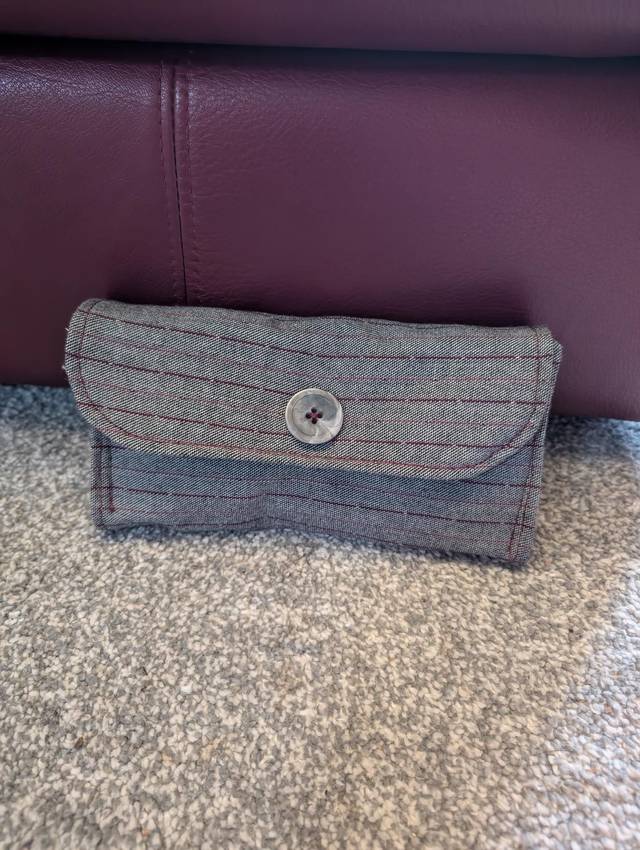 Grey Pin Stripe Purse