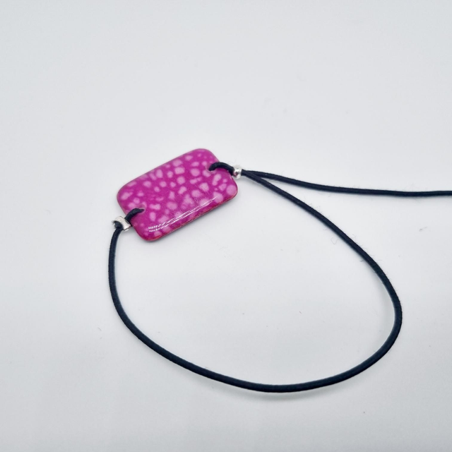 Bracelet rose violet rectangle réversible