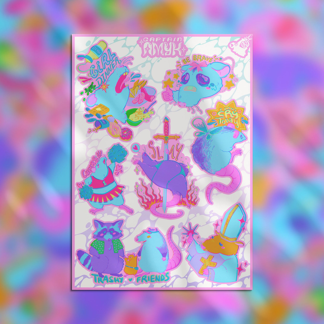 STICKER SHEET ✦ Pink Rats