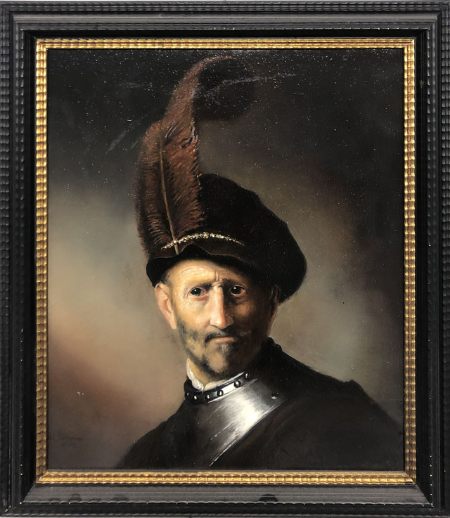 Copia da Rembrandt (Soldato) olio su tela 50 x 70 cm. (Daniele Poltronieri)