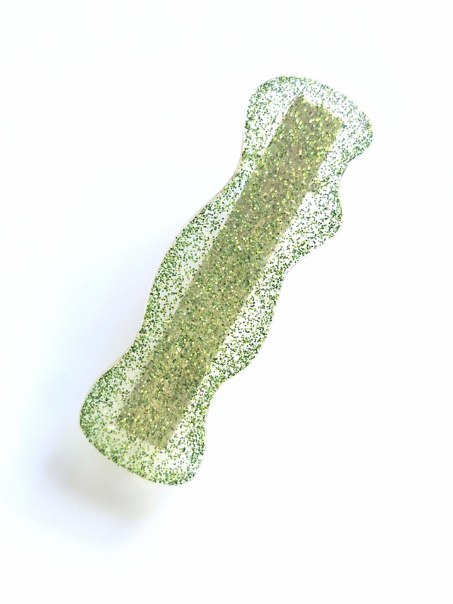 BARRETTE VERT A PAILLETTES