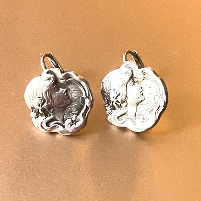 Ohrringe 800er Silber Jugendstil Motiv 
