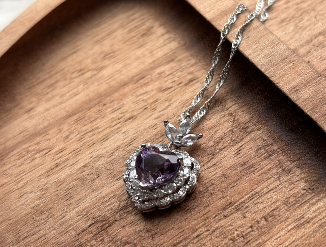 Amethyst Heart Necklace