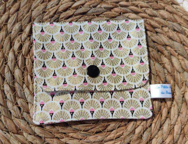 Porte monnaie éventail doré 