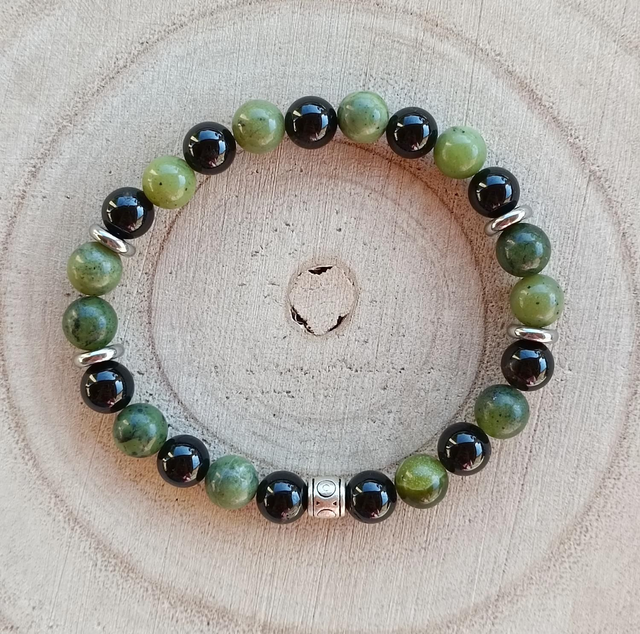 Jade Néphrite et Tourmaline Noire