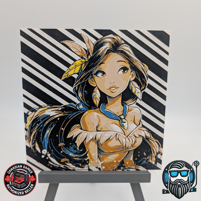 Tableau décoratif 3D Hueforge – Illustration amérindienne stylisée – Impression 3D PLA 200 x 200 mm