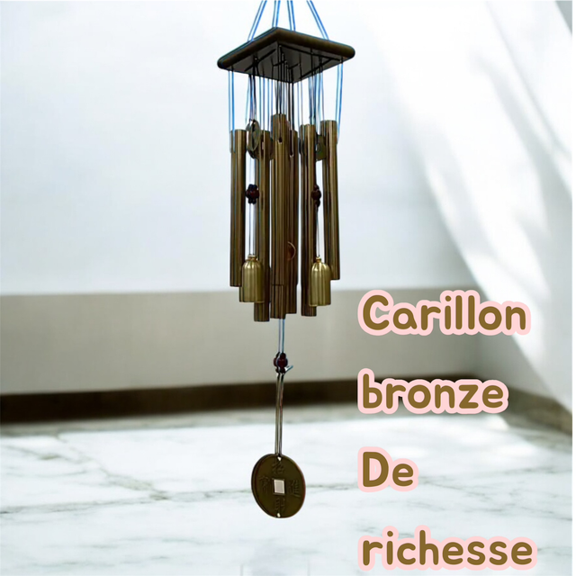 Carillon bronze de richesse 65cm