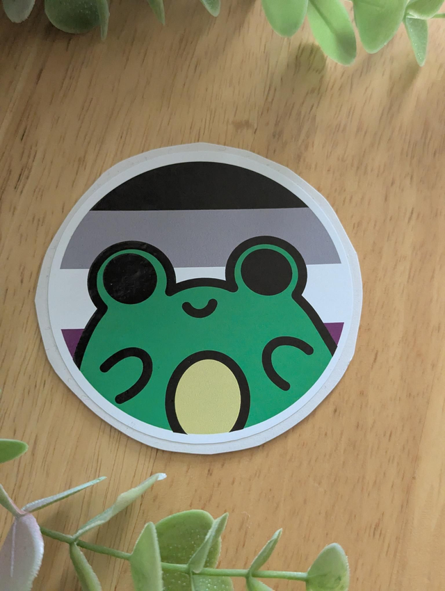 Asexual pride frog sticker 