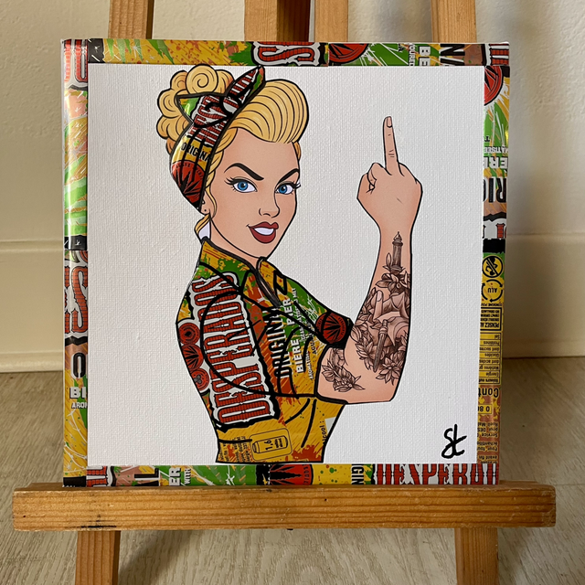 Tableau pin up 20x20 cm 