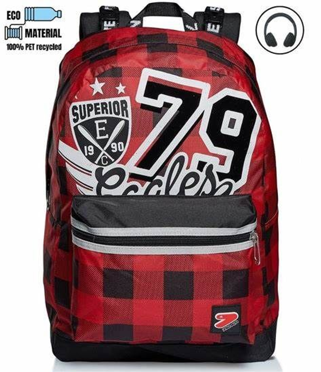 ZAINO Seven The Double Zaino Reversibile College Boy CON CUFFIE 