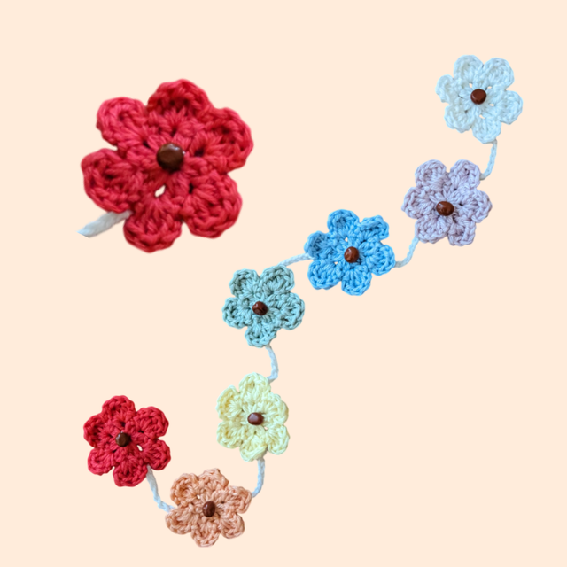 Guirlande de chakras "Fleurs & jaspe rouge"