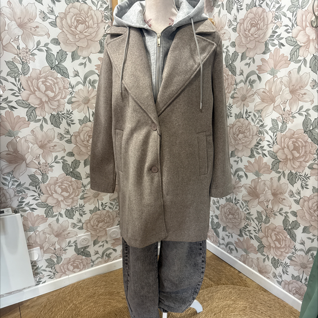 Manteau mi-long Beige-3616
