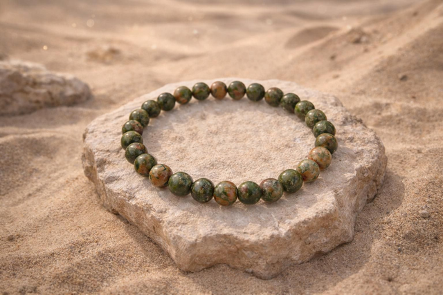 Bracelet UNAKITE 8 mm– Harmonie, Guérison et Renouveau