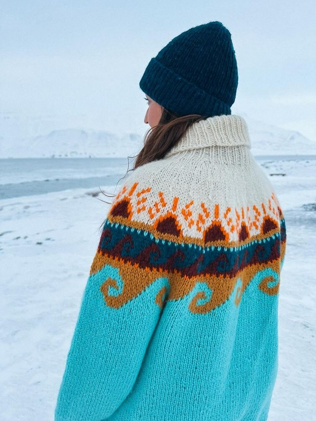 Kviljo Polar Sweater Kit - Col 05 (Light Turquoise Vams) - Wool & Pattern - Linka Neumann