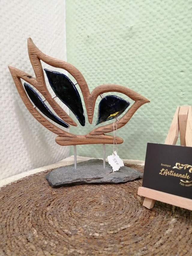 Papillon bois et céramique