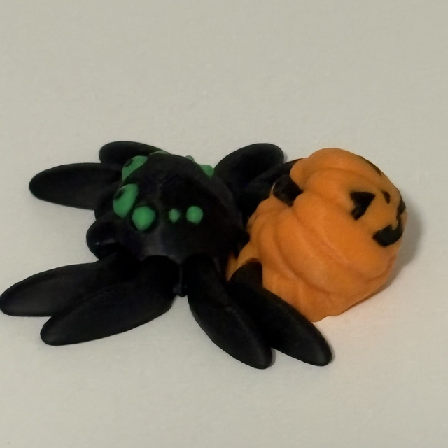 3D Printed Spider With Green Eyes
