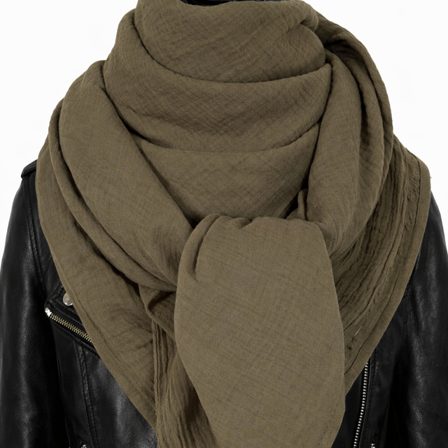 Foulard Kaki – Gaze de coton