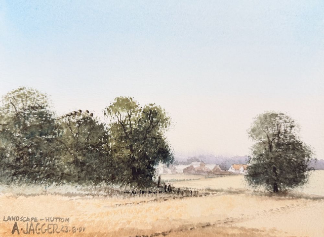 Alan Jagger original watercolour A5 - Hutton 23.8.95  S1