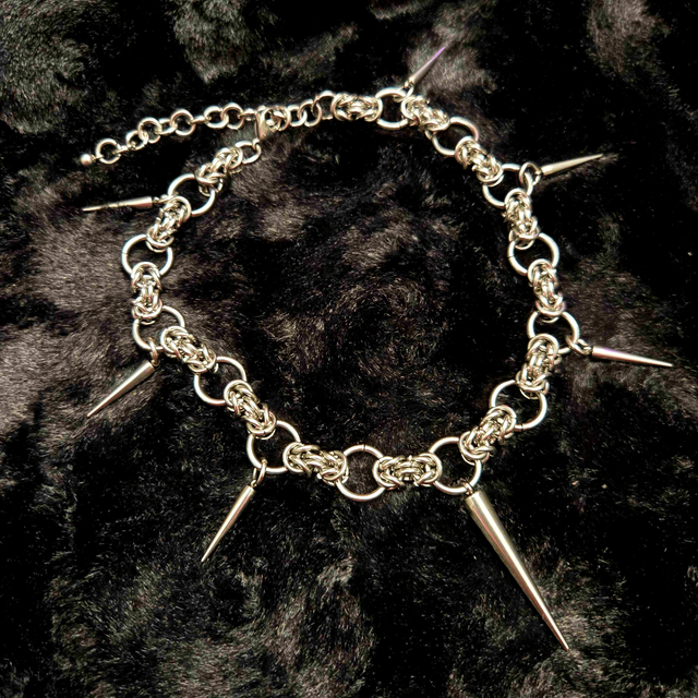 [OOAK] Stainless Steel Spikes 'n' Stuff Necklace