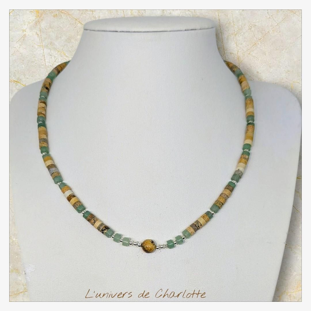 Collier "Jaspe & Aventurine" heichi CH-3