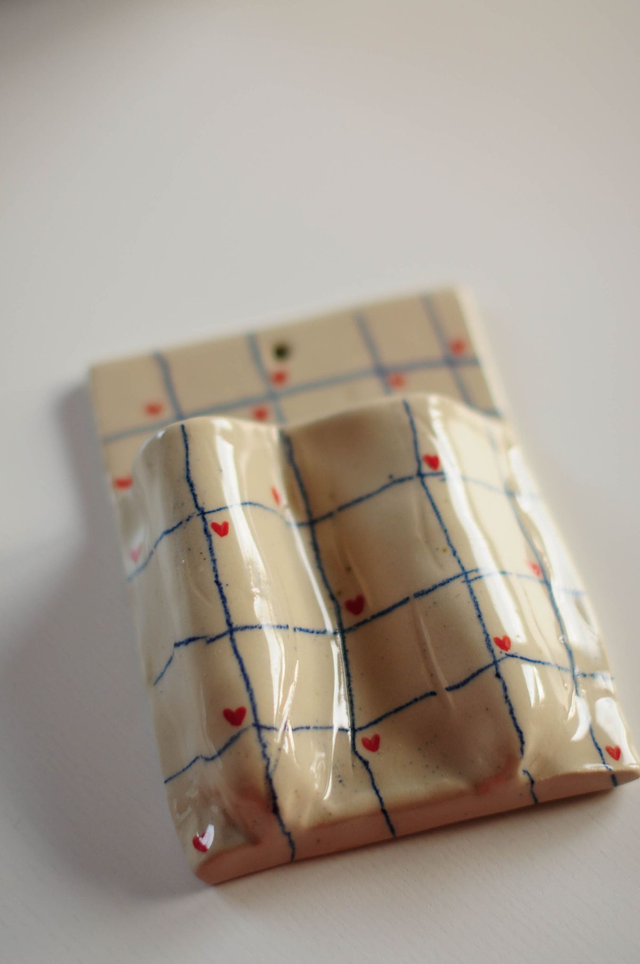 Karo+Herz, Wanddeko - Blumentasche