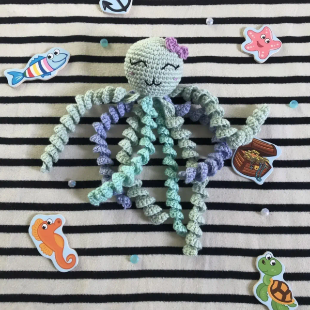 Doudou pieuvre au crochet