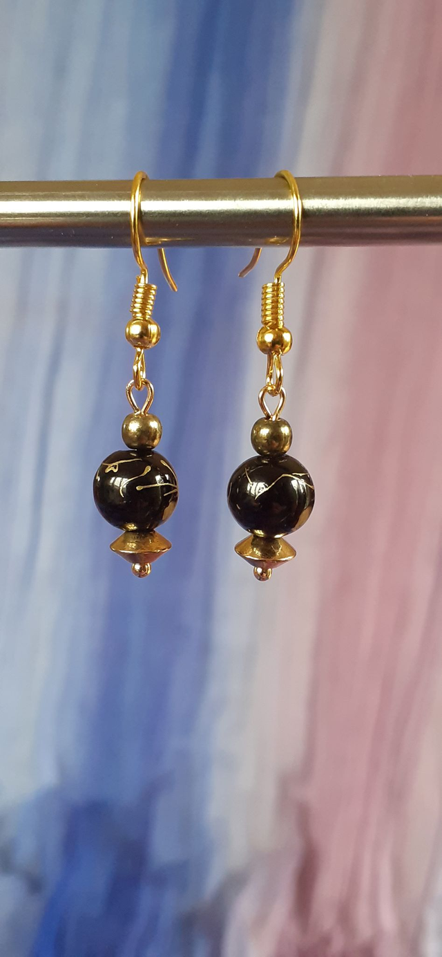 Rana Parue Noir Collier & Boucles d'oreilles