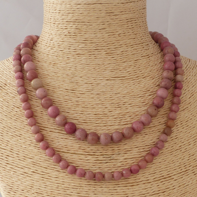 Rhodonite - Collier Classique en Pierres Naturelles