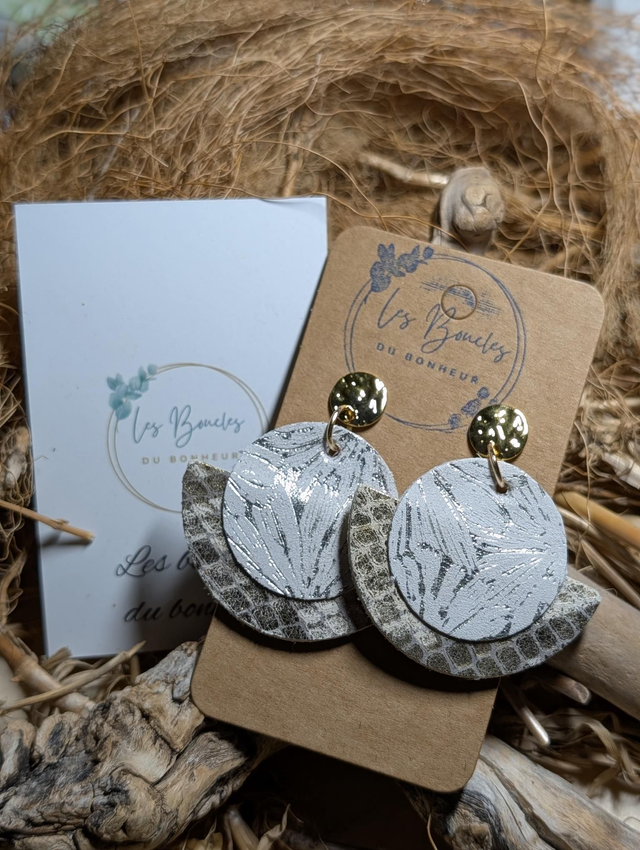 Boucles d'oreilles Dona doré beige do142