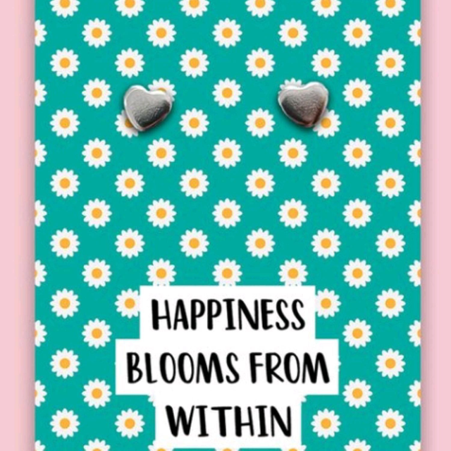Heart Stud Earrings - Happiness Blooms From Within