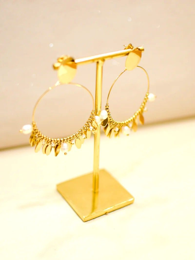 Boucles d'oreilles en acier doré | Daya